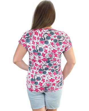 Блуза вискоза со спущенными рукавами цветы - фабрика трикотажа